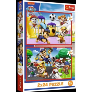 TREFL PUZZLE PSI PATROL 2x24 PSI DZIEŃ ZABAW