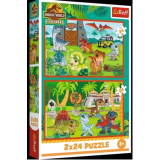 TREFL PUZZLE PARK JURAJSKI 2X24 MAŁE DINOZAURY