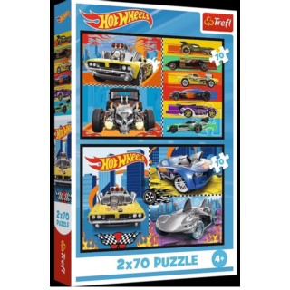 TREFL PUZZLE HOT WHEELS 2X70 SAMOCHODZIKI