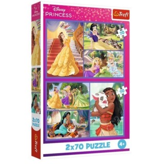 TREFL PUZZLE DISNEY 2X70 BAJKOWE DNI KSIĘŻNICZKI