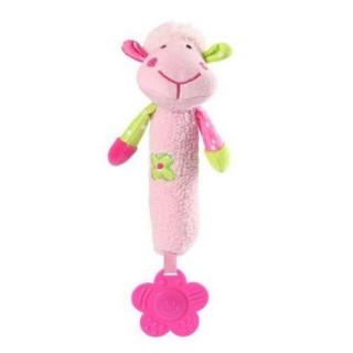 Babyono Piszczek z gryzakiem RÓŻOWA OWIECZKA