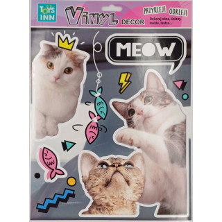 STNUX NAKLEJKI WINYLOWE ZWIERZAKI - KOTY MEOW
