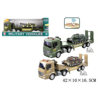 GAZELO AUTO LAWETA Z CZOŁGIEM (ŚWIATŁO, DŹWIĘK)