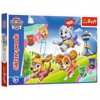 TREFL PUZZLE 100 EL.PSI PATROL BŁYSZCZĄCE PSIAKI