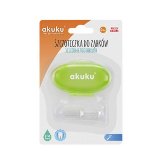 AKUKU SZCZOTECZKA SILIKONOWA W ETUI GREEN