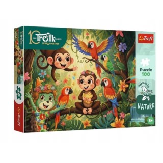 TREFL PUZZLE 100 EL. MAŁPKI I PRZYJACIELE