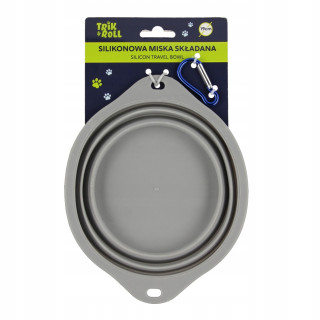 TIK&ROLL MISKA DLA ZWIERZĄT SYLIKONOWA SZARA 19CM.
